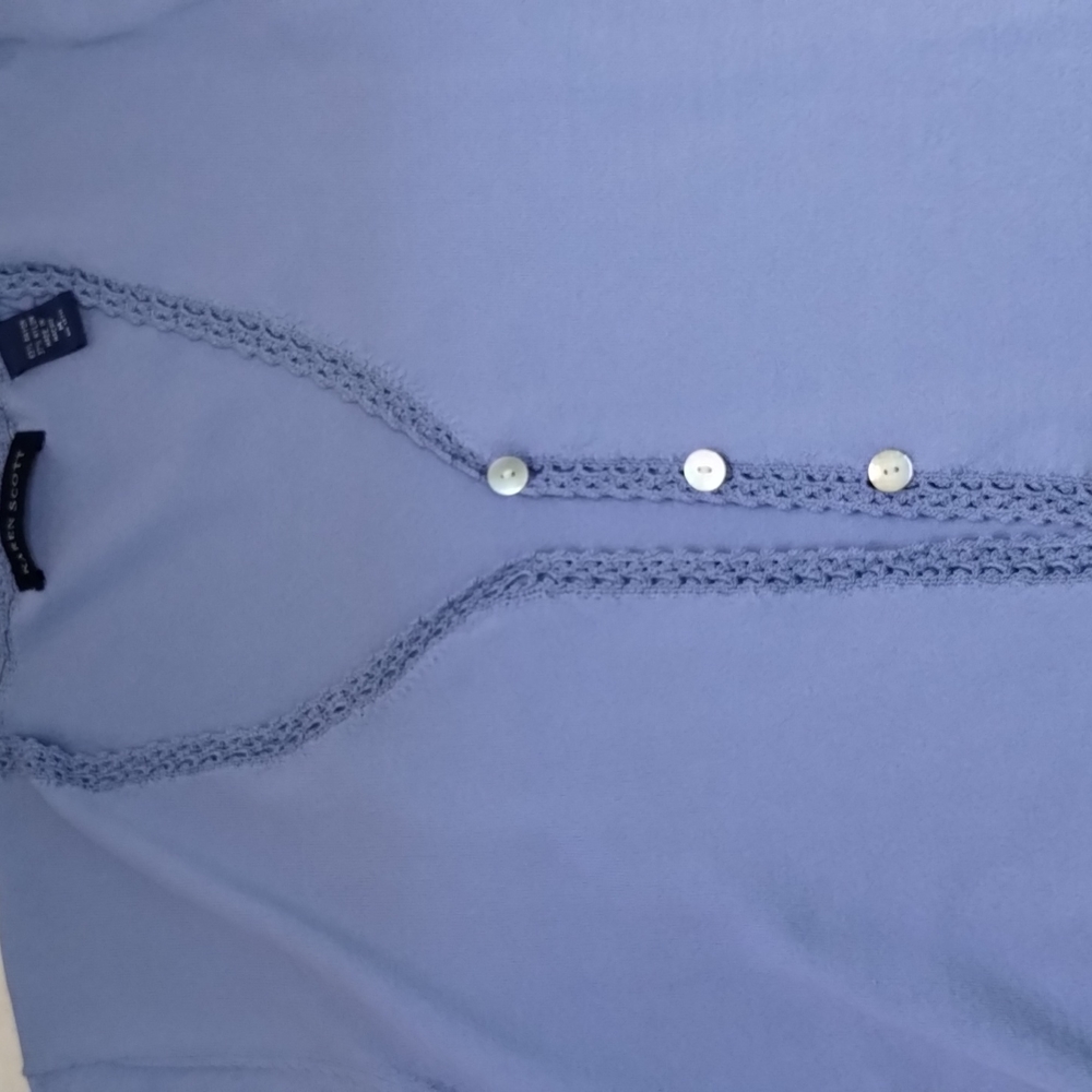 Karen Scott "2 Piece" periwinkle blue sweater set - Picture 8 of 9
